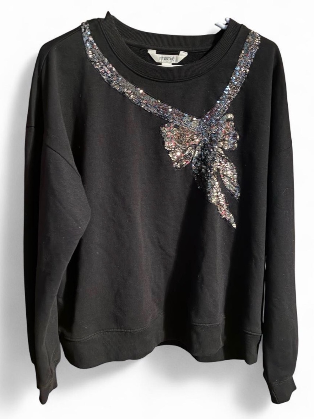 Maeve From Anthropologie Sequin Bow Sweatshirt - Picture 5 of 9